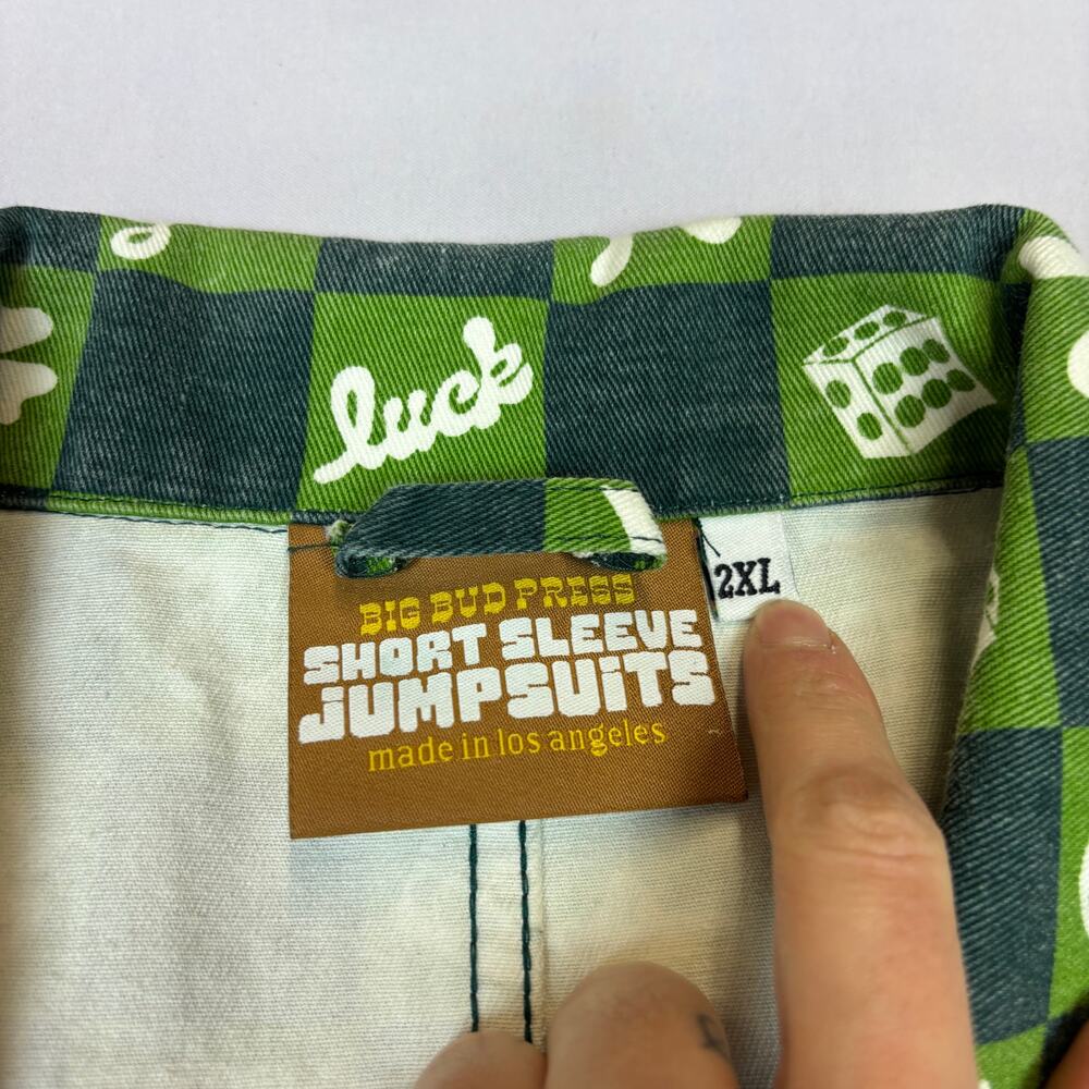 Rare Big Bud Press Lucky In Vegas 7 Shorts Sleeve Jumpsuit Women's 2XL Western - Picture 4 of 10